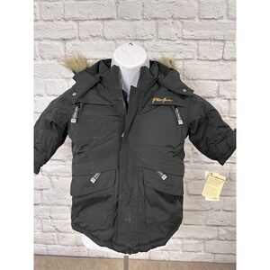 Phat Farm Vintage Black Hooded Fur Trimmed Parka Jacket Toddler‎ Boys 12-18 Mo